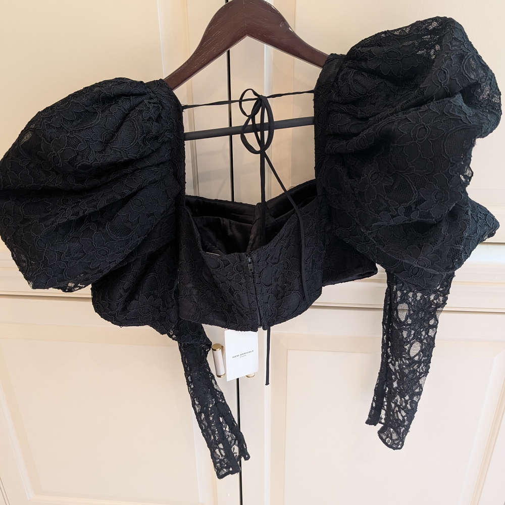 Black Ruffled Bubble Mini Skirt - Picture 6 of 7